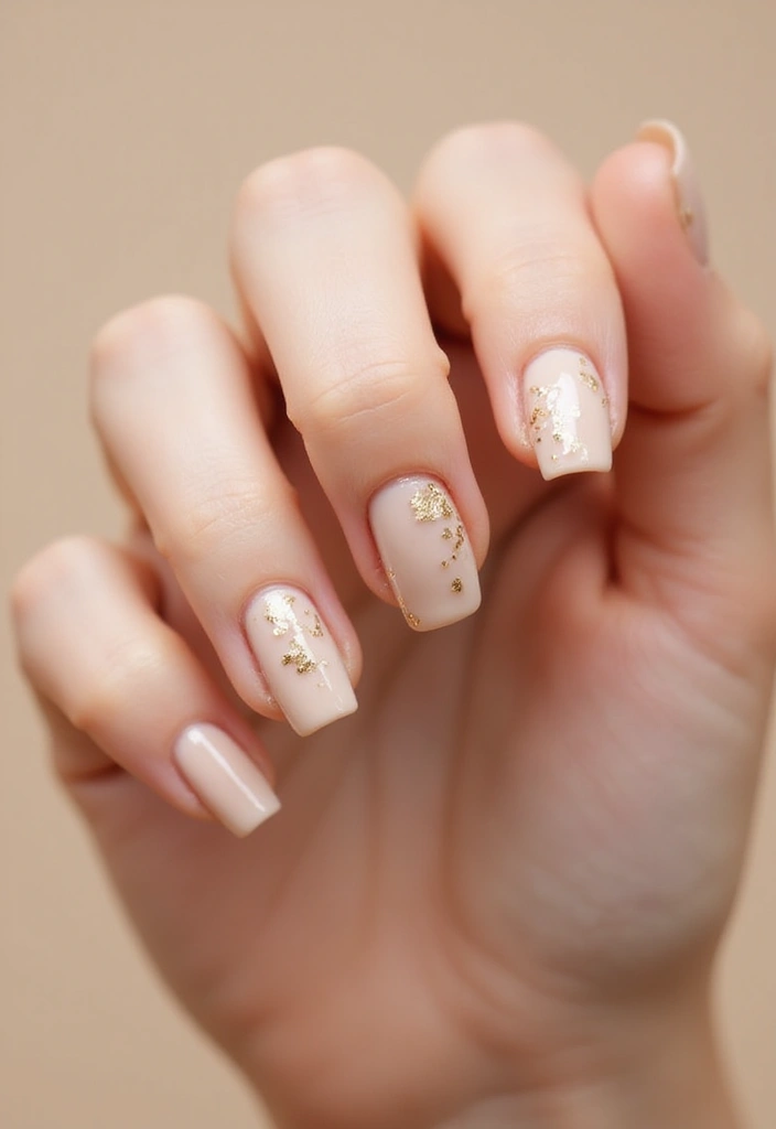 22 Chic Short Square Nail Ideas for Modern Minimalists - 1. Classic Nude with a Twist