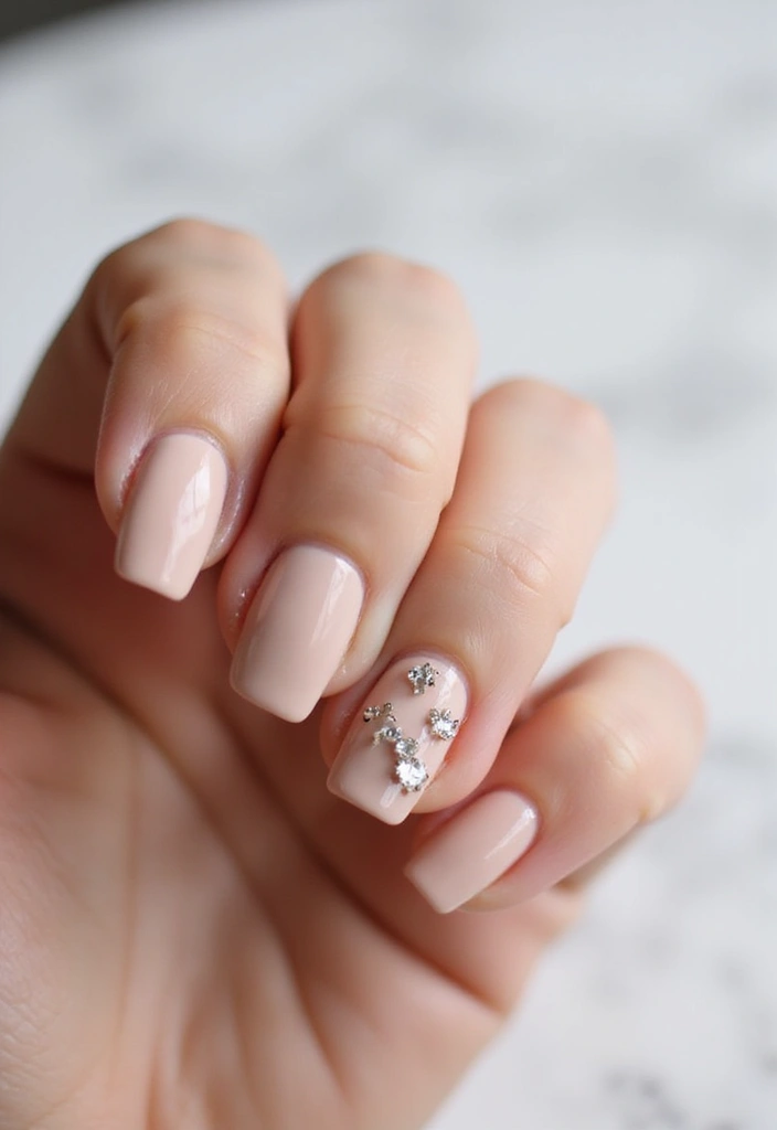 22 Chic Short Square Nail Ideas for Modern Minimalists - 11. Crystal Accents
