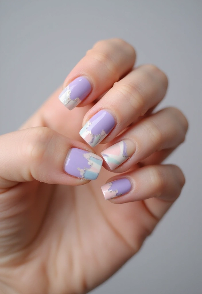 22 Chic Short Square Nail Ideas for Modern Minimalists - 16. Negative Space Designs