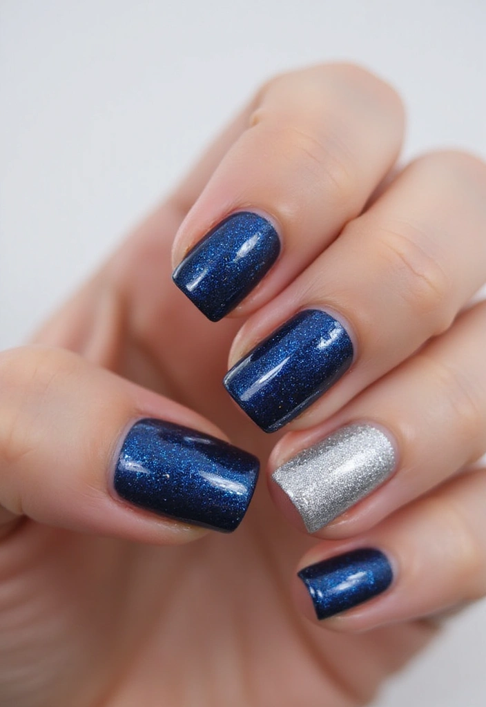 22 Chic Short Square Nail Ideas for Modern Minimalists - 22. Gradient Glitter