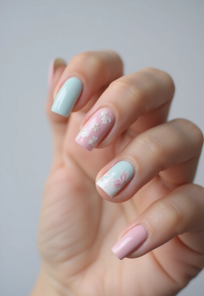 22 Chic Short Square Nail Ideas for Modern Minimalists - 5. Minimalist Floral