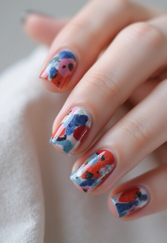 22 Chic Short Square Nail Ideas for Modern Minimalists - 8. Abstract Art