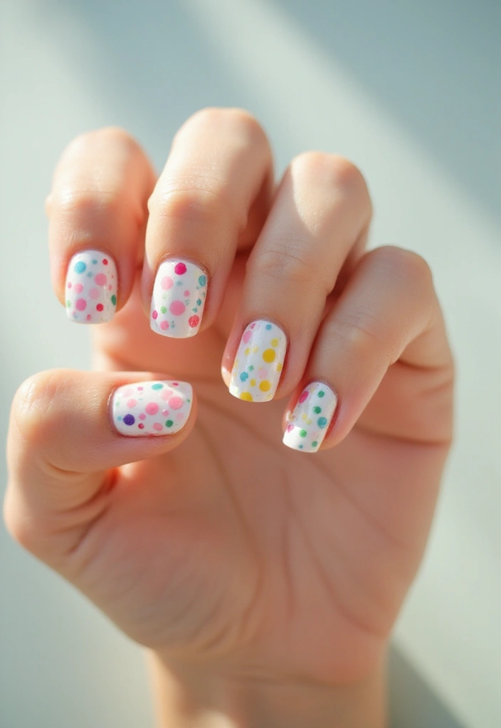 22 Cute Short Nail Design Ideas for Practical Playful Style - 1. Polka Dot Playfulness