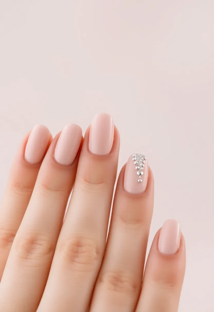22 Cute Short Nail Design Ideas for Practical Playful Style - 12. Subtle Glitter Accents