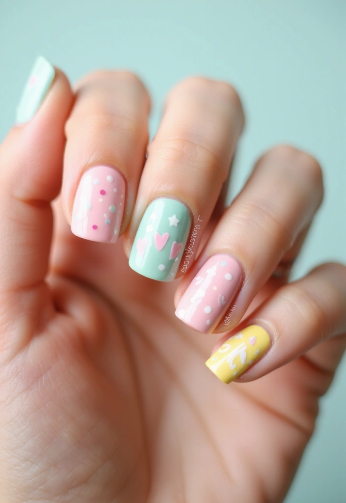 22 Cute Short Nail Design Ideas for Practical Playful Style - 13. Playful Lettering