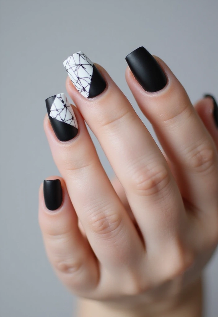 22 Cute Short Nail Design Ideas for Practical Playful Style - 14. Edgy Negative Space