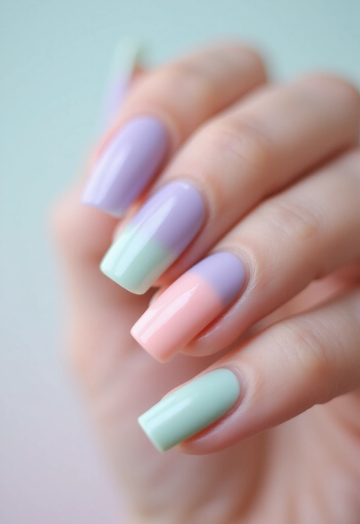 22 Cute Short Nail Design Ideas for Practical Playful Style - 3. Sweet Pastel Ombre