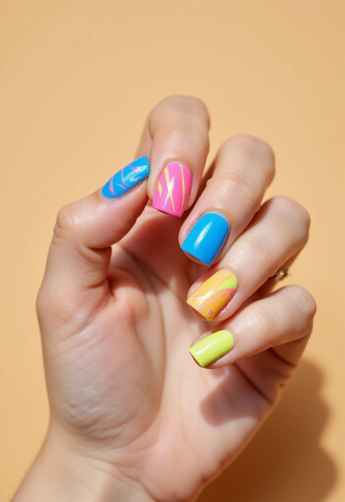 22 Cute Short Nail Design Ideas for Practical Playful Style - 8. Striking Stripes