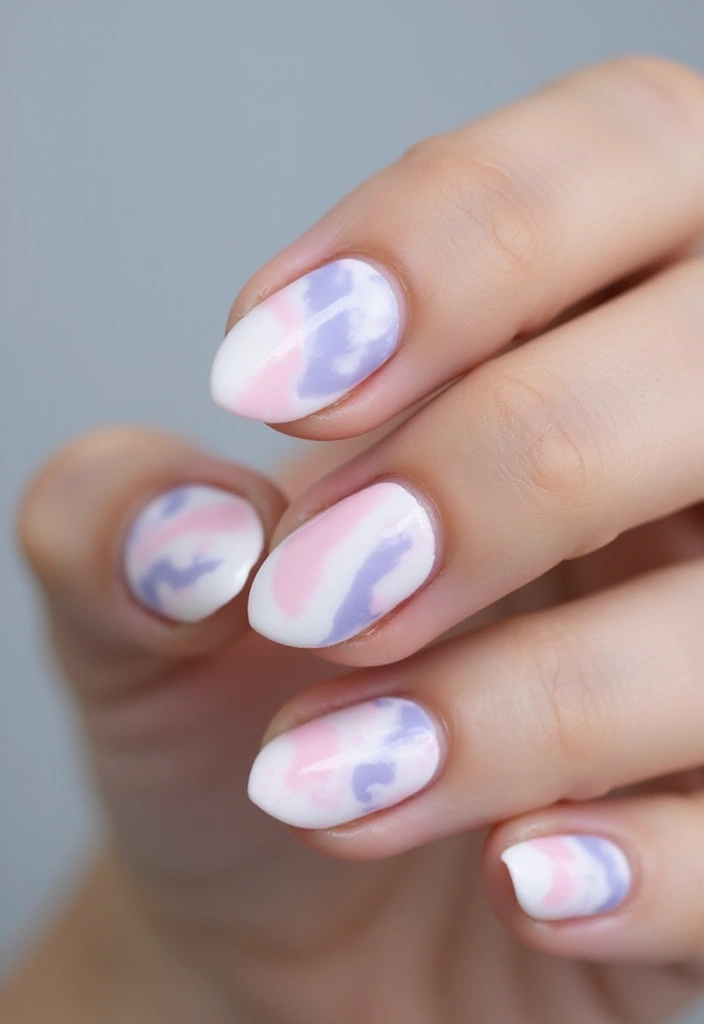22 Cute Short Nail Design Ideas for Practical Playful Style - 9. Marble Magic