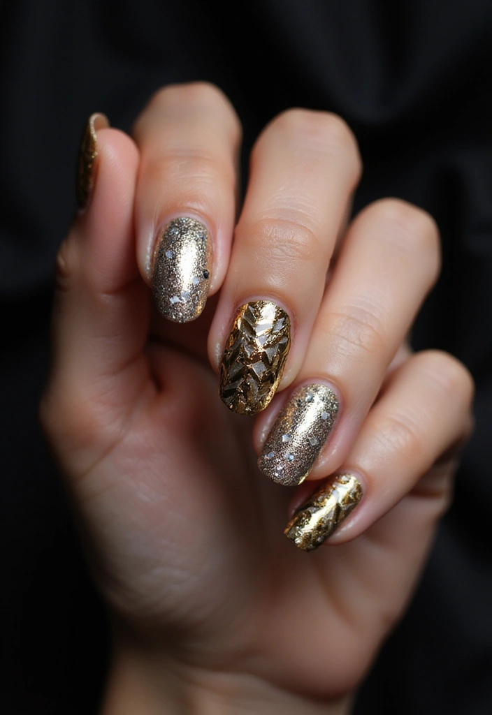 22 Easy Nail Sticker Ideas for Instant Artful Transformations - 13. Metallic Dreams