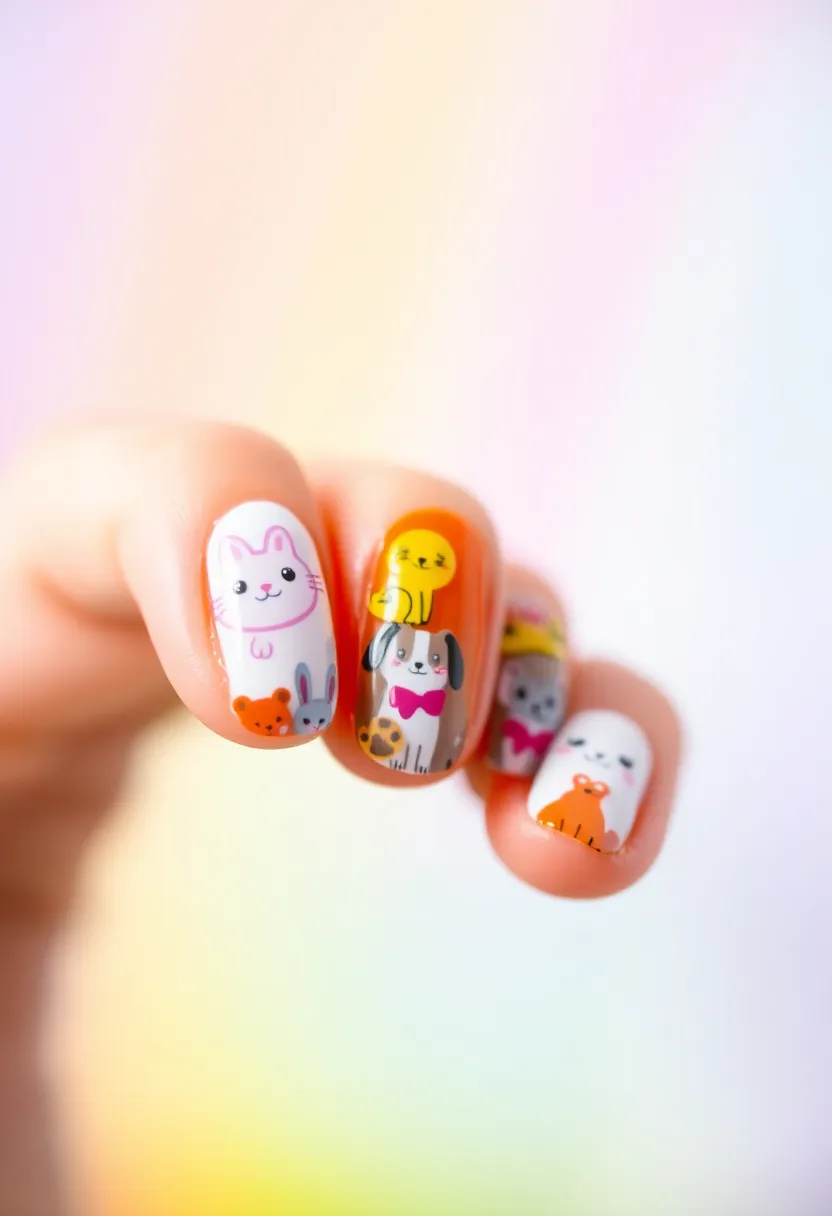 22 Easy Nail Sticker Ideas for Instant Artful Transformations - 14. Whimsical Characters