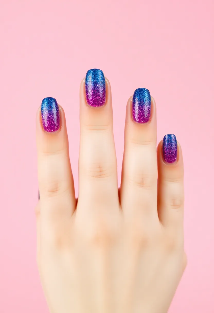 22 Easy Nail Sticker Ideas for Instant Artful Transformations - 15. Gradient Glitter