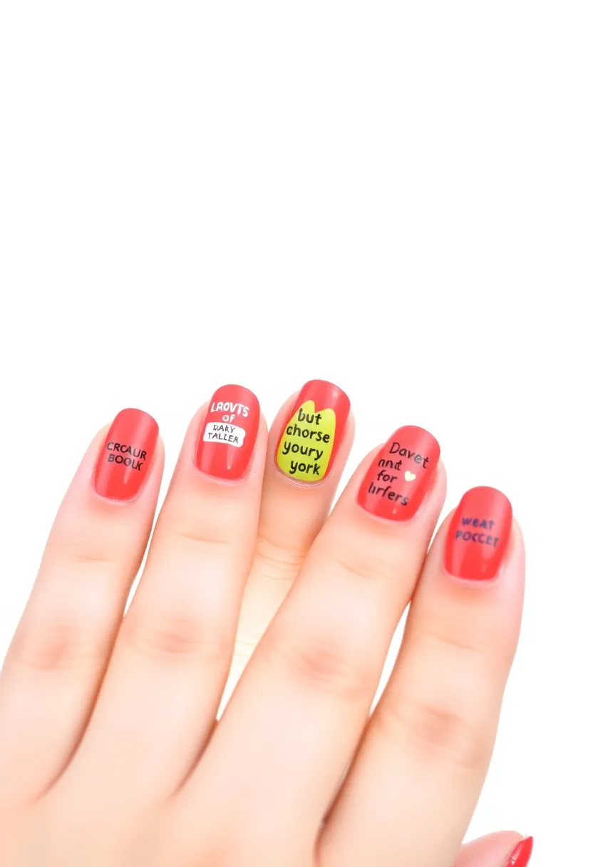 22 Easy Nail Sticker Ideas for Instant Artful Transformations - 16. Fun Quotes