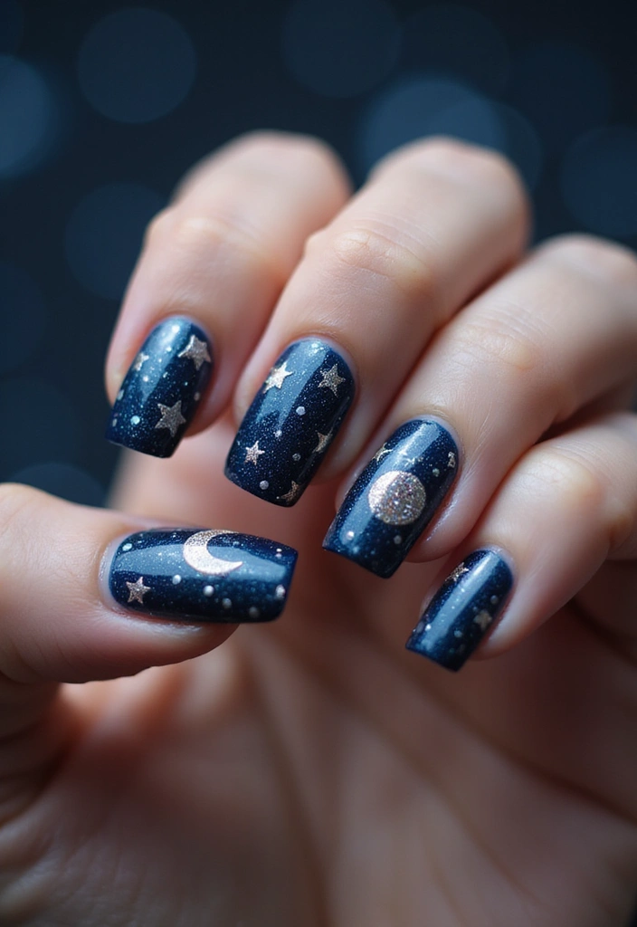 22 Easy Nail Sticker Ideas for Instant Artful Transformations - 5. Celestial Wonders