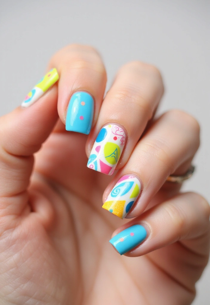 22 Easy Nail Sticker Ideas for Instant Artful Transformations - 7. Abstract Artistry