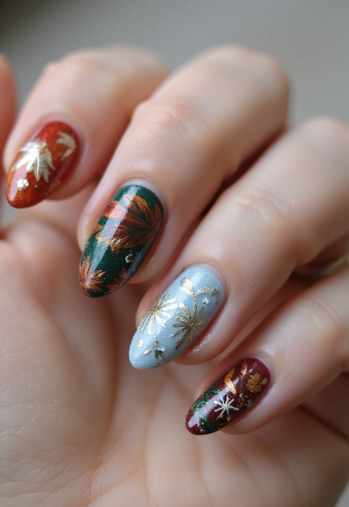 22 Easy Nail Sticker Ideas for Instant Artful Transformations - 8. Seasonal Splendor