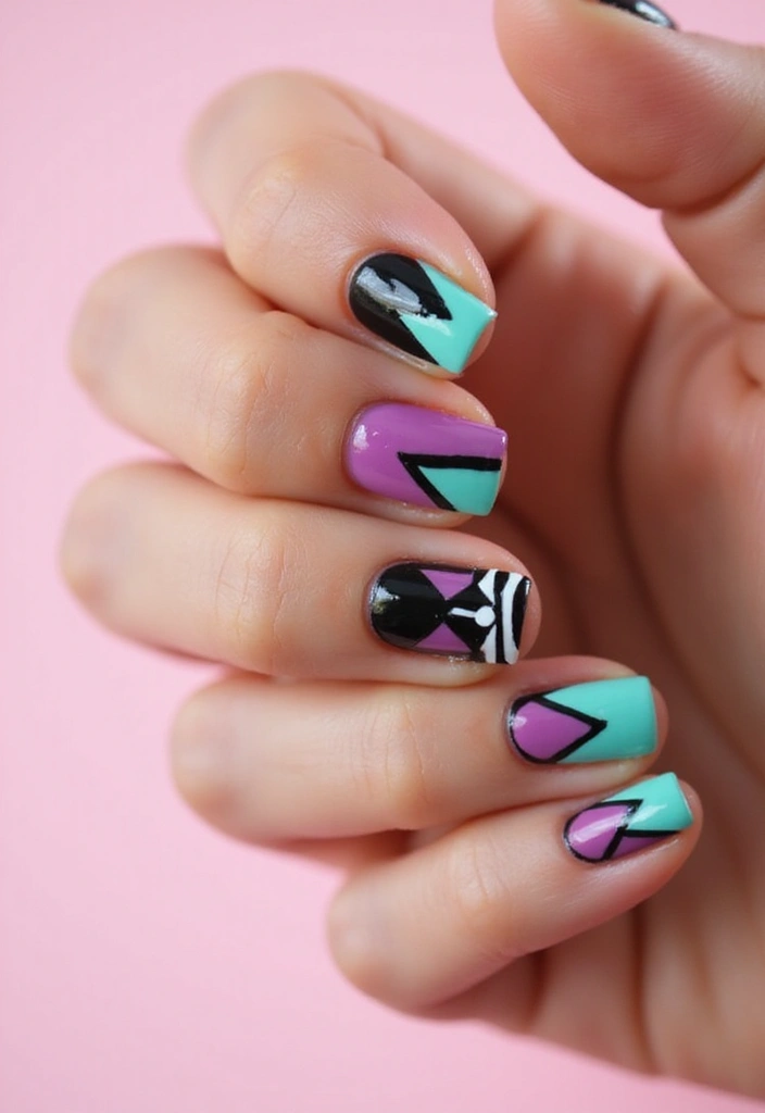 22 Ideal Nail Length Ideas for Ultimate Comfort and Killer Style - 12. Geometric Patterns