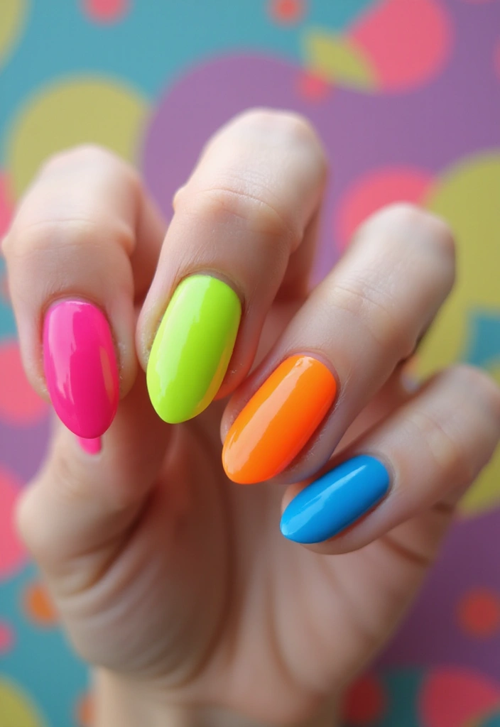 22 Ideal Nail Length Ideas for Ultimate Comfort and Killer Style - 15. Neon Vibes