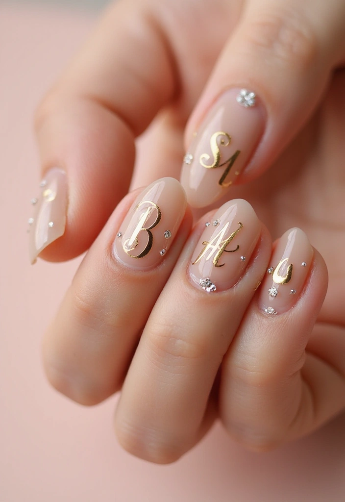 22 Initial Nail Ideas for Personalized - 1. Elegant Script Initials