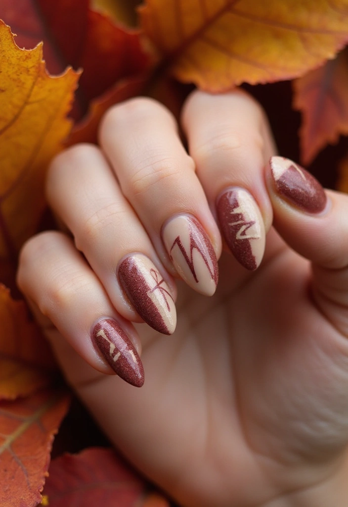 22 Initial Nail Ideas for Personalized - 10. Seasonal Themes