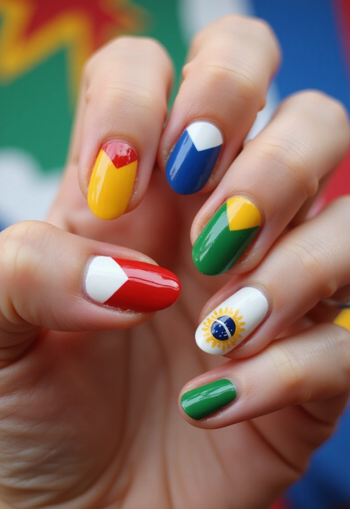 22 Initial Nail Ideas for Personalized - 17. International Flag Initials