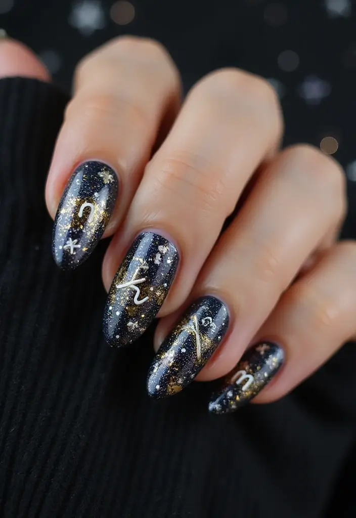 22 Initial Nail Ideas for Personalized - 20. Personalized Zodiac Initials