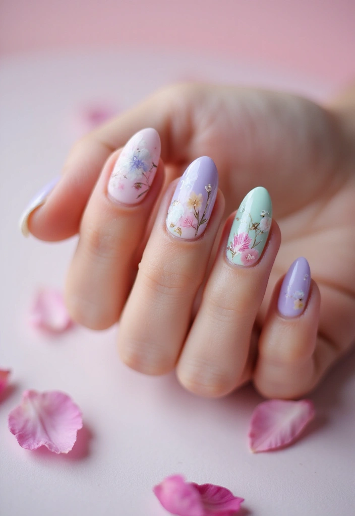 22 Initial Nail Ideas for Personalized - 3. Floral Initial Designs