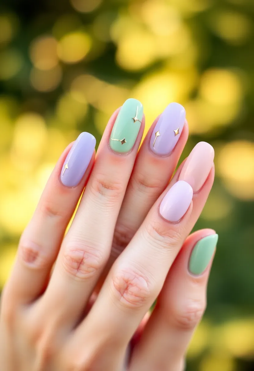 22 Luxurious Gold Acrylic Nail Ideas for Royal Radiance - 17. Boho Gold Accents