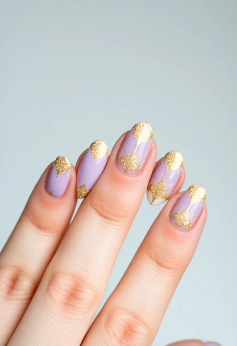 22 Luxurious Gold Acrylic Nail Ideas for Royal Radiance - 18. Vintage Gold Glam
