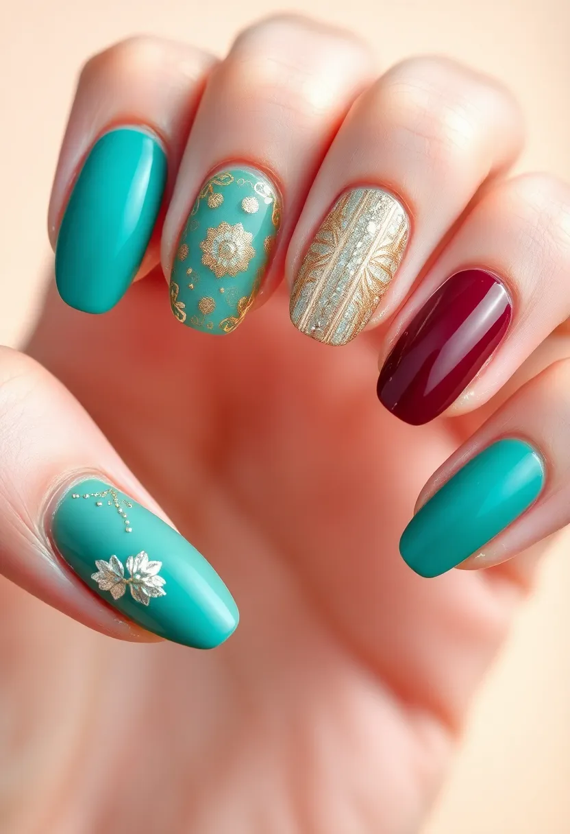 22 Nails-Only Ideas for Focused Fun - 12. Artistic Accent Nails