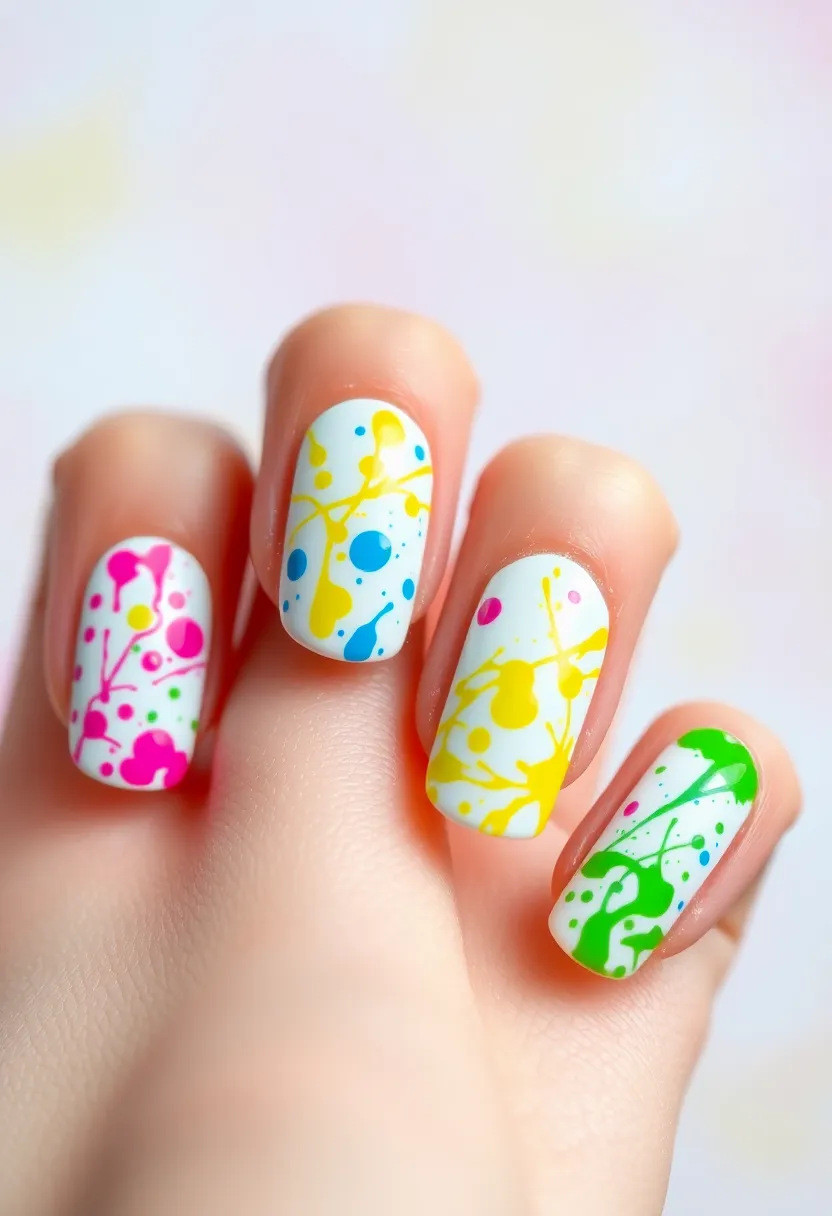 22 Nails-Only Ideas for Focused Fun - 14. Splatter Technique