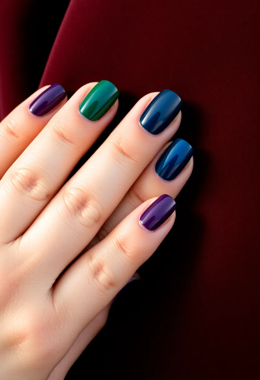 22 Nails-Only Ideas for Focused Fun - 15. Jewel Tones