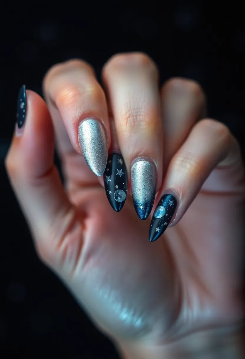 22 Nails-Only Ideas for Focused Fun - 17. Celestial Designs