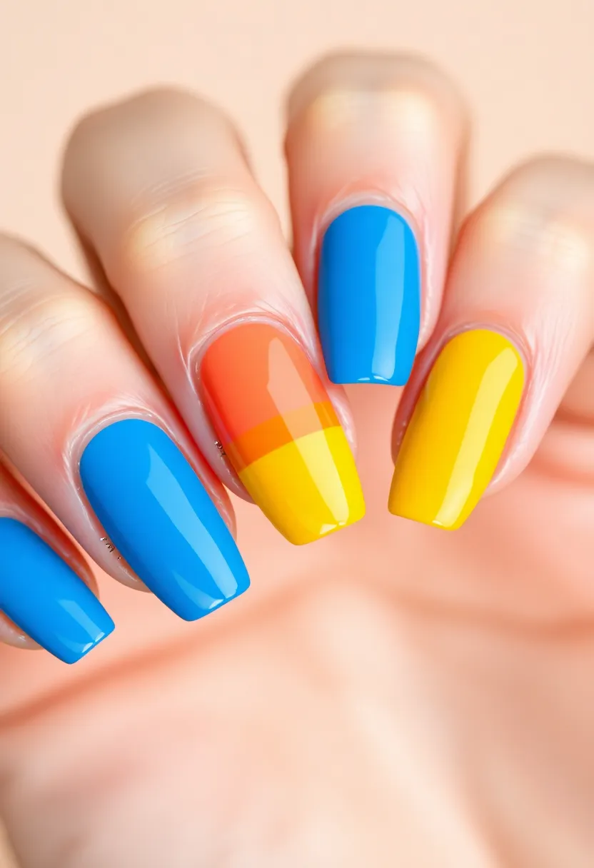 22 Nails-Only Ideas for Focused Fun - 18. Color-Blocked Nails