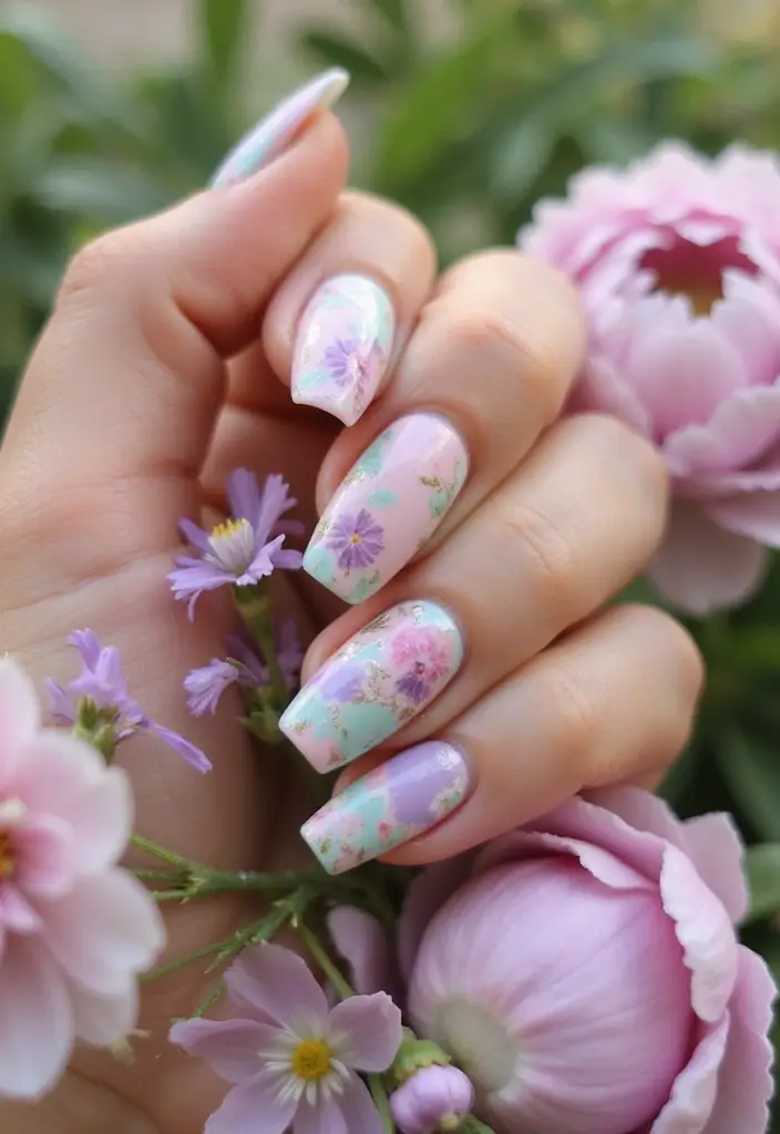 22 Nails-Only Ideas for Focused Fun - 2. Floral Fantasy