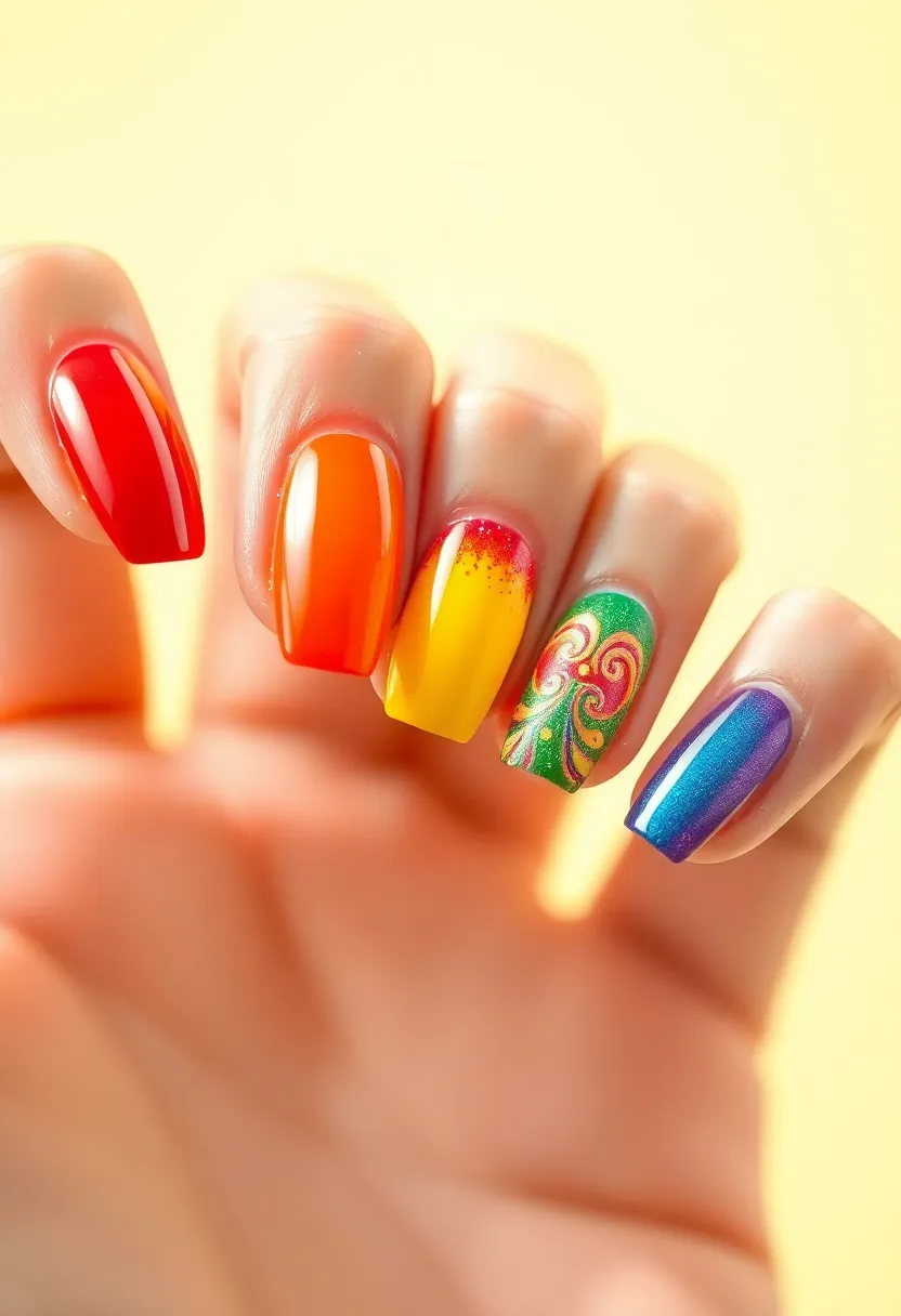 22 Nails-Only Ideas for Focused Fun - 9. Rainbow Brights