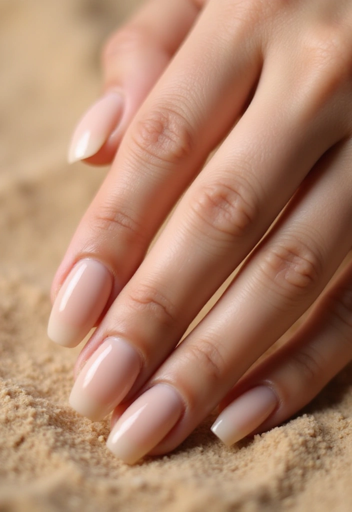 22 Natural Nail Ideas for Healthy Minimalist Beauty - 1. Soft Beige with a Touch of Sheen