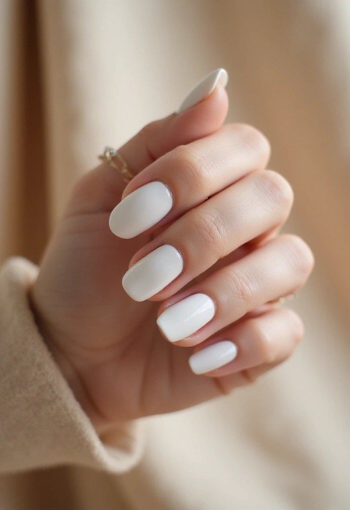 22 Natural Nail Ideas for Healthy Minimalist Beauty - 10. White with a Single Gem Accent