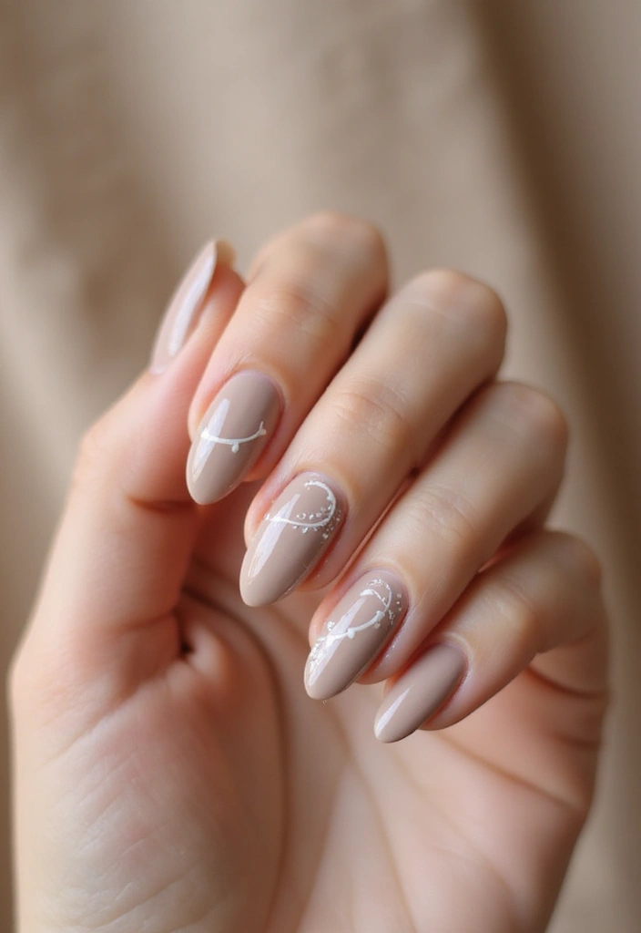 22 Natural Nail Ideas for Healthy Minimalist Beauty - 11. Sandy Taupe with Minimal Swirls