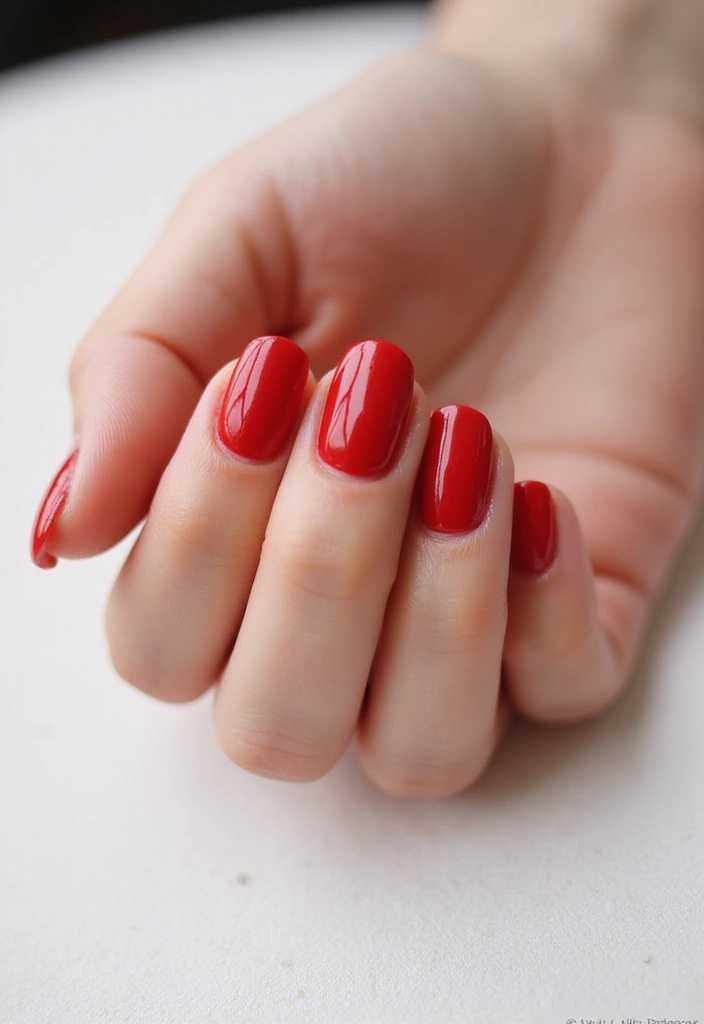 22 Natural Nail Ideas for Healthy Minimalist Beauty - 16. Classic Red with Minimalist Chic