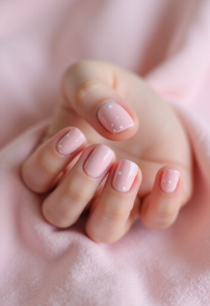 22 Natural Nail Ideas for Healthy Minimalist Beauty - 4. Pastel Pink with Delicate Dots