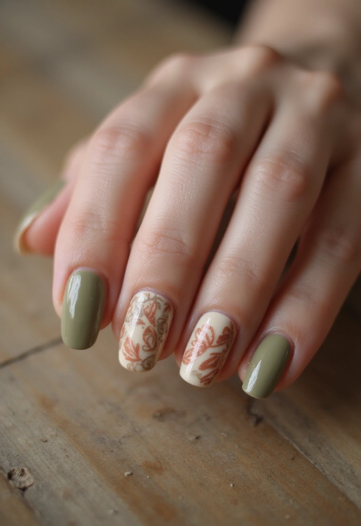 22 Natural Nail Ideas for Healthy Minimalist Beauty - 5. Earthy Tones with Natural Patterns