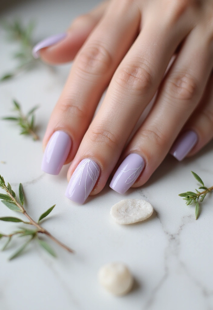 22 Natural Nail Ideas for Healthy Minimalist Beauty - 7. Light Lavender with Minimalist Lines