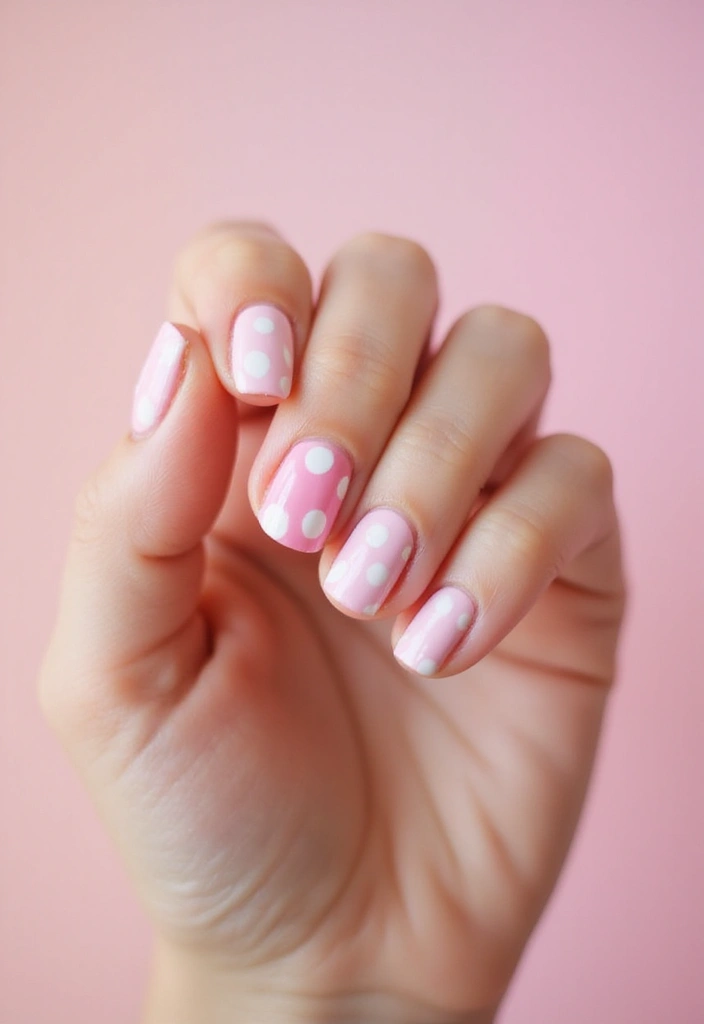 22 Practical Short Nail Ideas for Busy Bosses - 11. Polka Dots