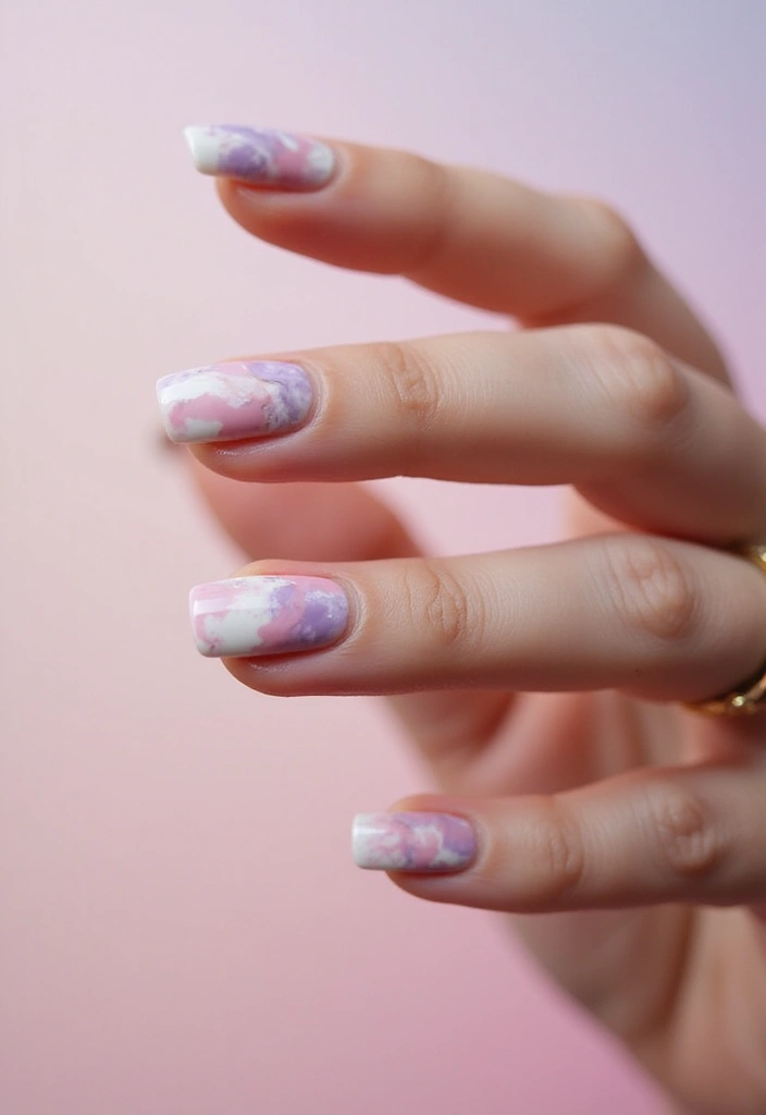 22 Practical Short Nail Ideas for Busy Bosses - 18. Marble Effect