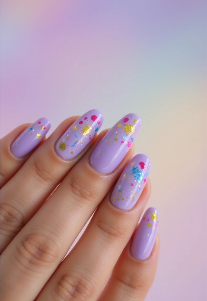 22 Purple Acrylic Nail Ideas for Vibrant Royal Vibes - 18. Abstract Art