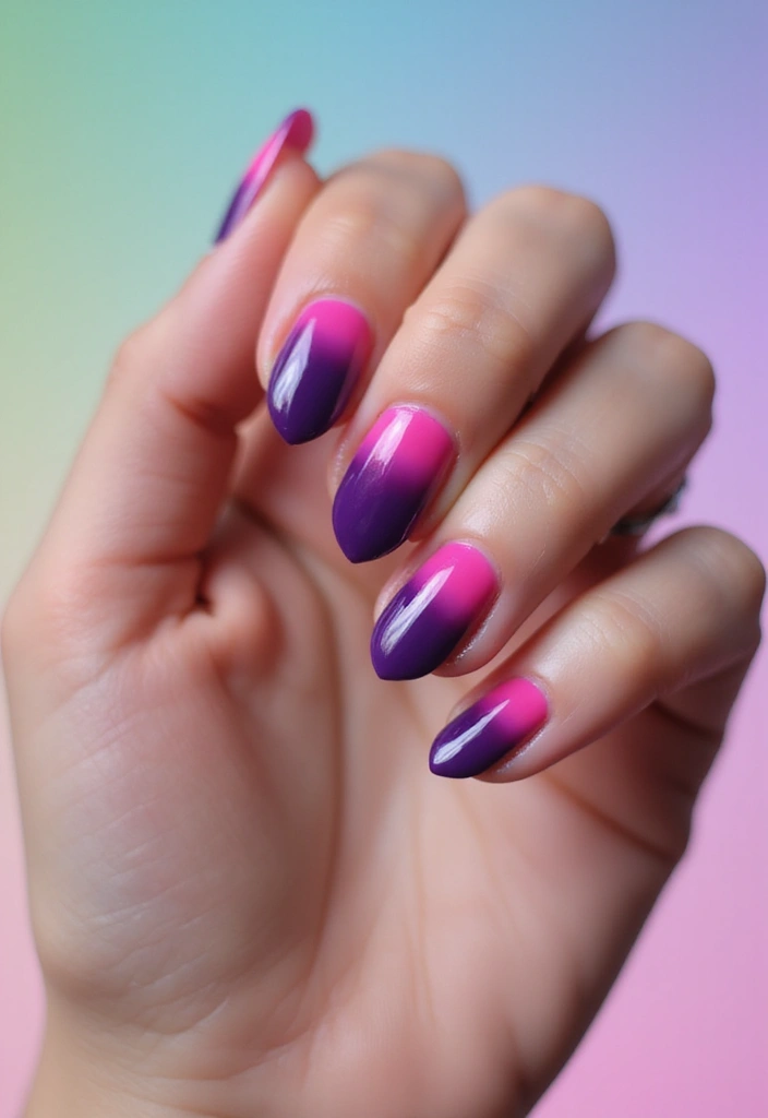 22 Purple Acrylic Nail Ideas for Vibrant Royal Vibes - 19. Neon Purple Tips