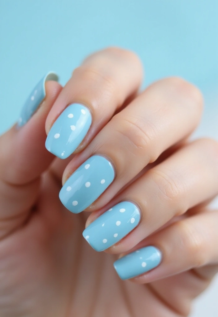 22 Serene Blue Nail Ideas for Calm - 12. Gentle Raindrops