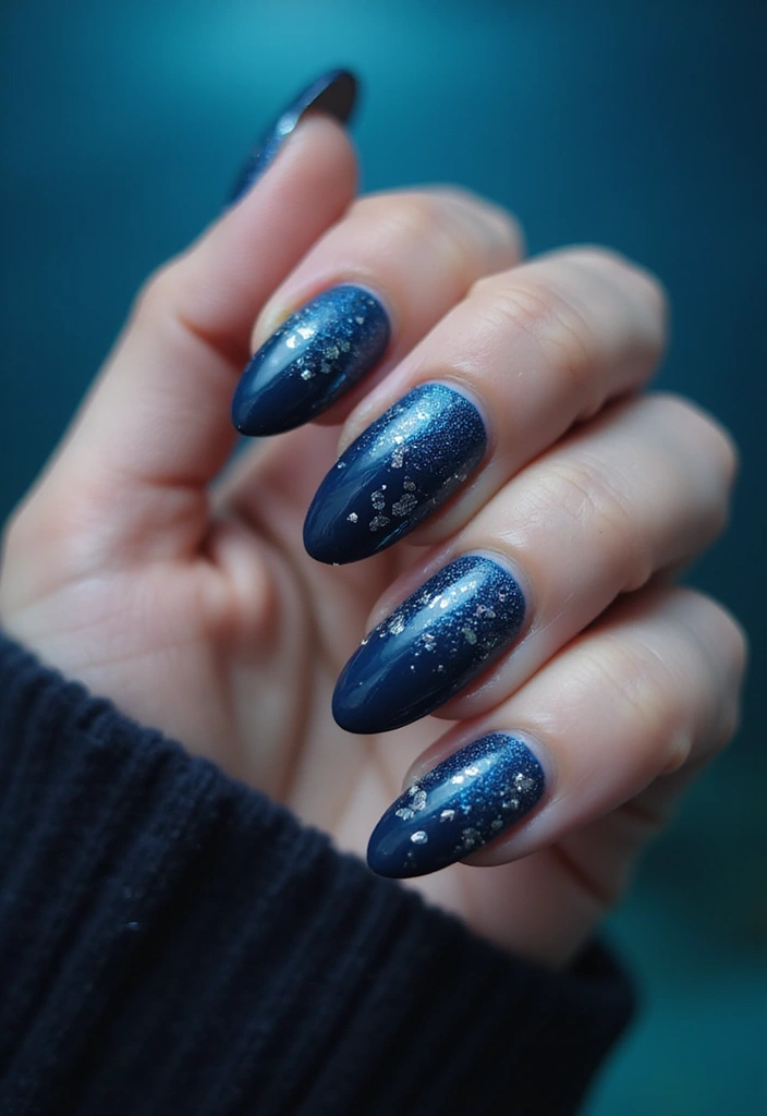 22 Serene Blue Nail Ideas for Calm - 16. Deep Sea Exploration