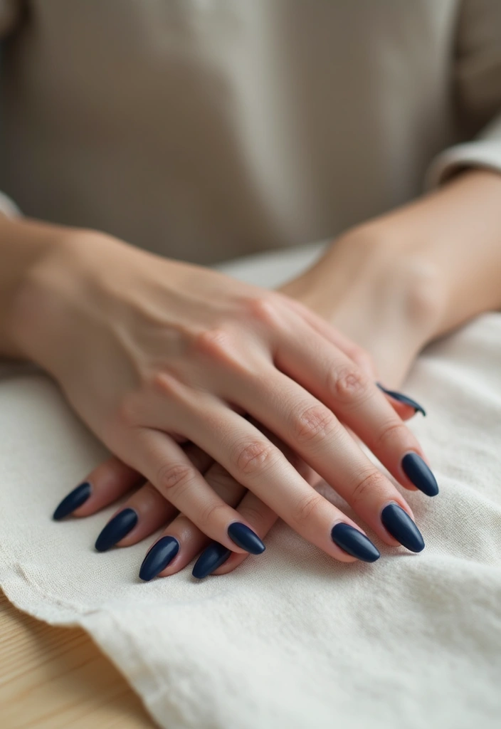 22 Sophisticated Navy Blue Nail Ideas for Deep Elegance - 3. Matte Navy Blue Finish